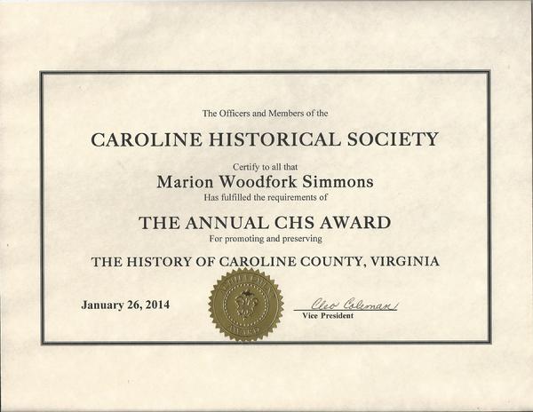 2014 Annual CHS Award