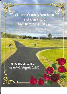 Mount Lawn Cemetery 81st Anniversary Program